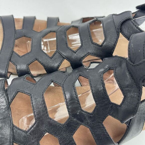 Dansko Womens Wedge Sandals Valentina Gladiator Leather Strappy Black Size 42 - Picture 3 of 13